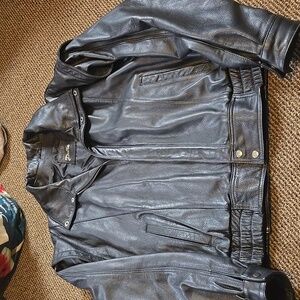 Vintage delta mens leather jacket 80s